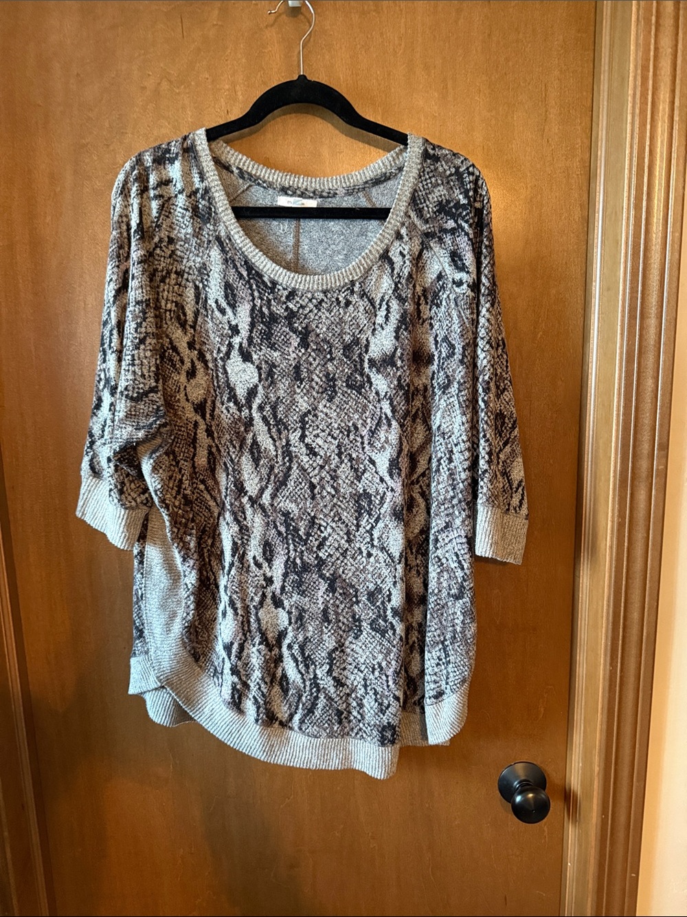 Maurices Snake Print Scoop Neck Sweater - Beige, Brown, Black